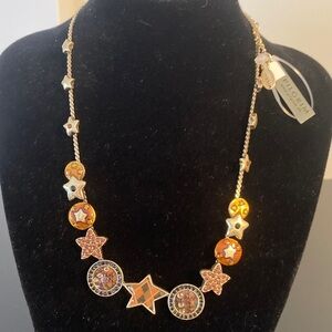 Pilgrim Gold Necklace with Orange Star Accents
